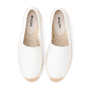 Haute Qualité Toile Dames <span class=keywords><strong>Espadrilles</strong></span> Plates Chaussures Confortable Unique Solide Slip-On Respirant Pêcheur Style Direct D'été - Product Image 1