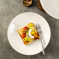 Assiette creuse YAYU en porcelaine moderne, résistante au lave-vaisselle, avec glaçure brillante colorée, fabriquée à la main, cuites à haute température, pour la restauration professionnelle