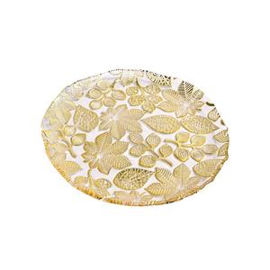 طبق فاكهة زجاجي فاخر بتصميم ورقة شجر ذهبية برونزية إبداعية للمنزل وغرفة المعيشة وتقديم الوجبات الخفيفة في الفنادق والمآدب - Product Image 1