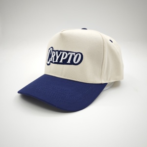 Casquette de baseball unisexe de haute qualité, personnalisée, à 5 panneaux, bicolore, en tissu Oxford, avec broderie à pois et fermeture réglable - Product Image 1