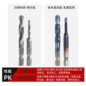 High Speed Steel Composite Tap M35 Co Nitride Blue Coat Drilling Tapping Chamfering <b>Tool</b> - Product Image 4