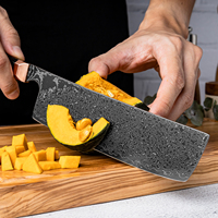Couteau japonais Nakiri en acier damas de 6.7 pouces, 67 couches, Chef de cuisine Nakiri Couteaux de cuisine en acier au carbone avec manche en fibre de carbone