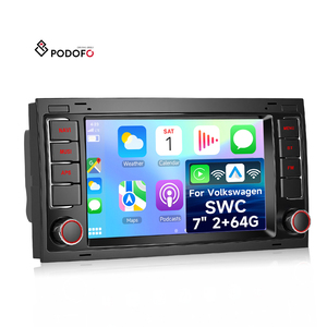 Podofo 2Din pour Volkswagen/Touareg/Transporter 7'' <span class=keywords><strong>Autoradio</strong></span> Android 2+64G Carplay/Android Auto sans fil GPS/WiFi/USB OEM - Product Image 1