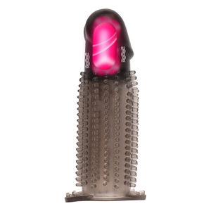 Spike Vibration Extended Sleeve <b>TPE</b> Crystal Cover Adult Stimulation Toy - Product Image 5