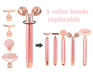 Masaje facial <span class=keywords><strong>5</strong></span> en <span class=keywords><strong>1</strong></span> con logotipo personalizado, rodillo de jade, masajeador eléctrico facial y corporal con vibración - Product Image 2