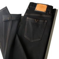 Nouveau Jean Classique Noir Pur pour Homme Printemps-Automne 2026 – Pantalon Droit Élastique Simple qui Sublime la Silhouette