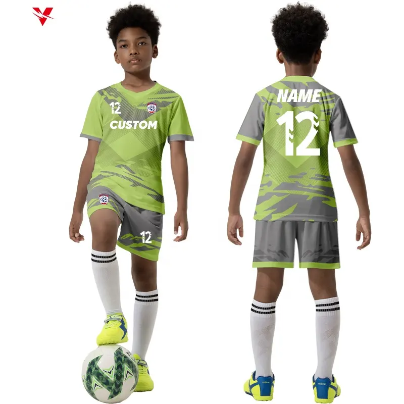 Wholesale Sublimation Boys soccer uniforms for team sets Custom Quick Dry High Quality kids soccer kits jersey set ZZ-RT1994