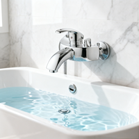 Robinet de baignoire au design moderne avec corps en alliage de zinc et noyau en céramique, idéal pour les baignoires d'hôtels et d'appartements