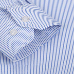 Camicia da Uomo Professionale 2025 a Maniche Lunghe a Righe Blu No <span class=keywords><strong>Stiro</strong></span> per Lavoro e Business Primavera Autunno per Uomo di Mezza Età - Product Image 4