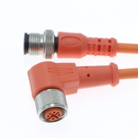 Connecteur Circulaire M12 Personnalisé OEM 4 5 8 12 Broches Orange Câble Surmoulé Droit Angulaire Étanche Harnais Personnalisé
