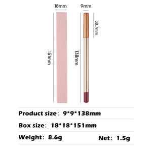 <span class=keywords><strong>Crayon</strong></span> à lèvres en bois MLM personnalisé, naturel, végétalien, sans cruauté, fini mat doré, facile à appliquer, longue tenue, waterproof - Product Image 4