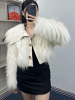 Manteau court élégant coupe-vent en vraie fourrure de raton laveur de luxe pour femme, vente en gros, directement de l'usine