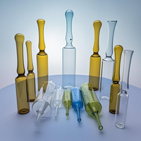 Ampoule en verre transparente pour sérum capillaire et huile essentielle, forme ronde, à point de rupture, vente en gros directe usine