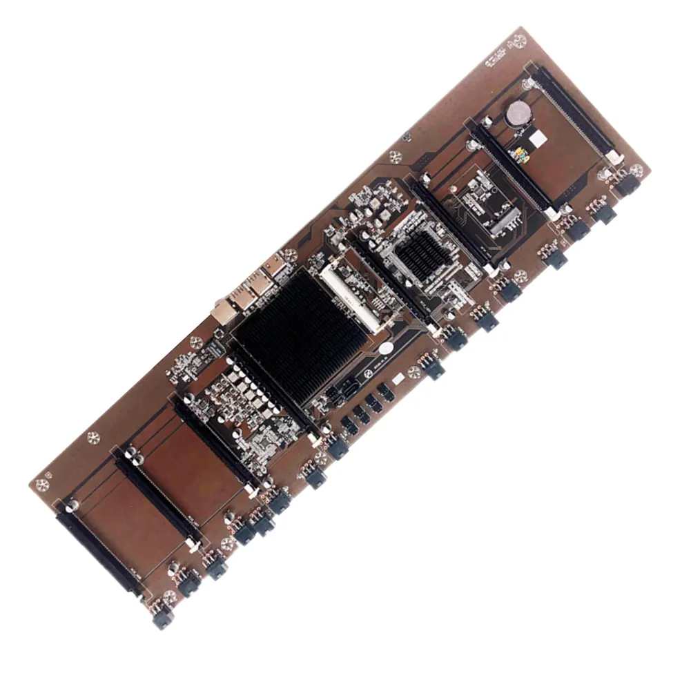 HM65 8 GPU CPU DDR3 Motherboard Support for 1660 2070 3090 Rx580 Network Card USB 2.0 USB 3.0 MSATA SATA3.0 electronic Components