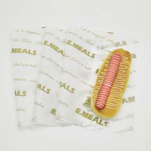 Emballage alimentaire en papier jetable personnalisé pour la restauration rapide, impression de logo pour hamburgers, papier ciré sûr et non toxique pour l'emballage alimentaire - Product Image 4