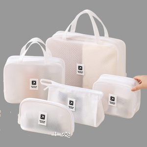 Shenzhen Factory Customizable Luxury Makeup Bags Waterproof <strong>Travel</strong> <strong>Toiletry</strong> Bag With Zipper Seal Black Printed Logos From China - Product Image 1