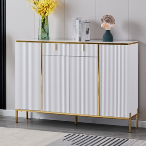 Meuble à chaussures moderne en bois blanc, meuble de salon de luxe, buffet de luxe - Product Image 2