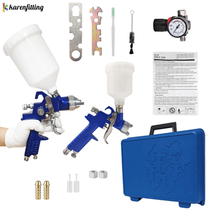 Juego de Pistolas de Pulverización HVLP H-827 H-2000, Pistola de Pintura Neumática de Doble Calibre de 0.8 mm y 1.4 mm con Vasos de Aluminio de 600 ml y 125 ml - Product Image 5