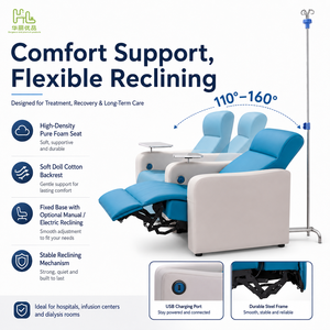 Sillón Reclinable Médico Plegable Multifuncional Manual para Donación de Sangre y Diálisis, Mobiliario Hospitalario al por Mayor - Product Image 2