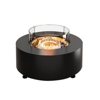 Table de chauffage extérieure moderne à flamme réelle, télécommandée, en métal, pour villa, hôtel, cour, aménagement paysager, au gaz naturel