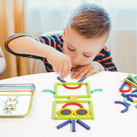 Blocs de construction Montessori en forme de couleur Puzzle avancé Jeux de cartes assortis Apprentissage Jouets éducatifs pour enfants Garçons Filles
