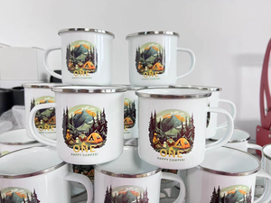 Tasses en émail personnalisées à faible MOQ avec logo promotionnel, tasses en émail par sublimation, tasses en émail bon marché, tasses en émail de 12 oz - Product Image 5