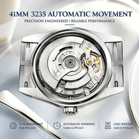Montre mécanique de luxe de haute qualité avec mouvement 3235, 41 mm, en acier inoxydable pour homme, avec calendrier, style business décontracté