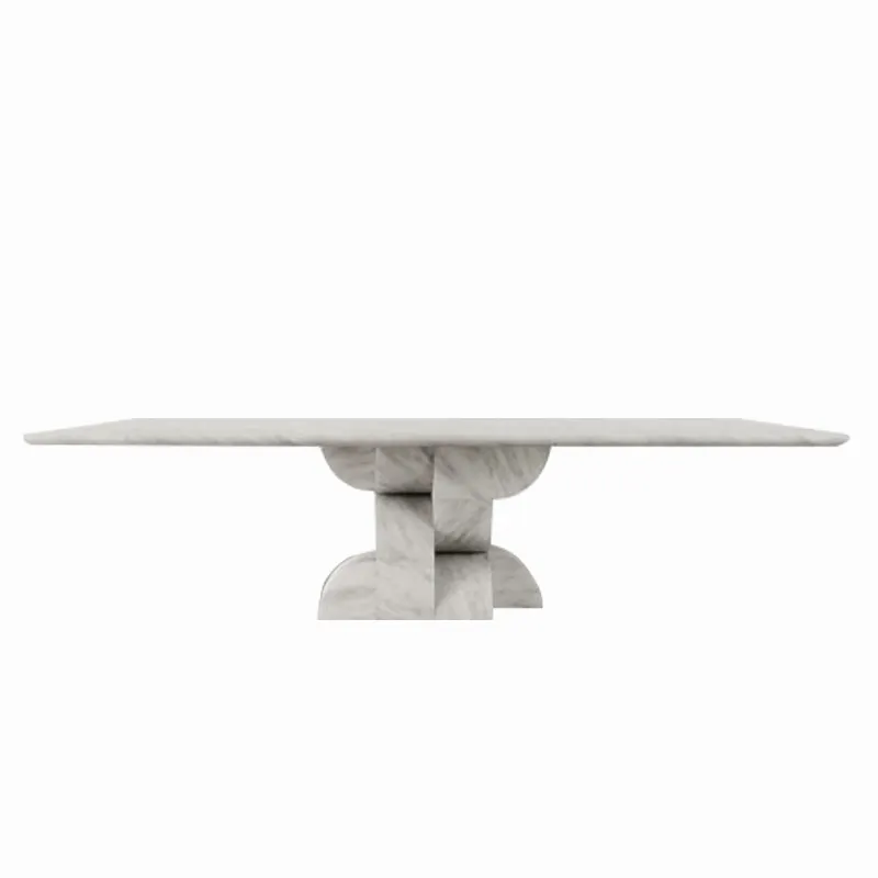 Yüksek kalite toptan Modern dikdörtgen masa rahat oturma odası yemek masası moda mermer yemek masası