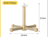 Station de repos rotative pour perroquet en bois massif, balançoire à mâcher pour auto-amusement et détente, décoration de cage pour oiseaux (peau de tigre, pivoine)