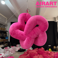 Ballon fleur rose en peluche pour décoration suspendue lors de dîners, fleur gonflable pour accessoires d'événements d'anniversaire