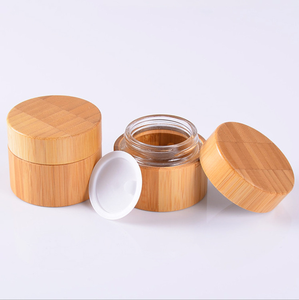 2021 Mới Phổ Biến 100 Gam 100Ml Tre Hữu Cơ Mỹ Phẩm <span class=keywords><strong>Container</strong></span> Đầy Đủ Tre <span class=keywords><strong>Cream</strong></span> Jar Với Glass Bên Trong Chai Pot - Product Image 3