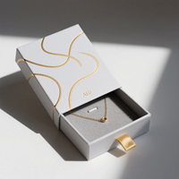 Luxe votre propre Logo petit cadeau tiroir glisser boîtes de papier pour bijoux boucle d'oreille collier emballage avec insert en mousse