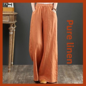 <span class=keywords><strong>Pantalon</strong></span> large en <span class=keywords><strong>lin</strong></span>/coton pour <span class=keywords><strong>femme</strong></span>, <span class=keywords><strong>taille</strong></span> élastique, coupe ample, longueur intégrale, élégant, été - Product Image 3