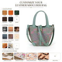 Sac fourre-tout en cuir véritable et jacquard avec fermeture à fermoir, sac à main pour femme, vente en gros, OEM