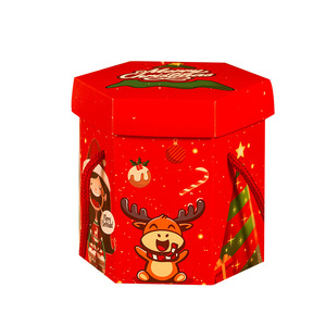 Paper Box Hot Selling Creative Hexagonal Eve Paper Box Christmas Fruit Candy Packaging Gift Box