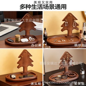 Wooden Key Storage <b>Rack</b> Tree Shape Desktop Organizer For Keys Watch <b>Glasses</b> Solid Wood Stand - Product Image 4