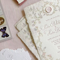Cartes d'invitation de mariage de luxe personnalisées, impression numérique, papier offset de qualité supérieure, estampage à chaud, invitations de vœux