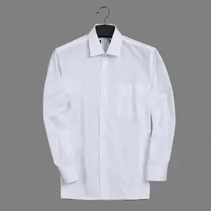 批发男士经典男士西装衬衫商务衬衫纯色白色棉/聚衬衫