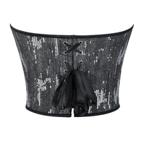 Tenues de festival pour femmes paillettes paillettes Bustier Corset haut ventre contrôle taille Cincher Shapewear Zip bustier tubulaire