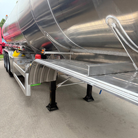Semi-remorque citerne à carburant en alliage d'aluminium à 4 compartiments indépendants avec vannes de décharge individuelles, camion-citerne à huile à vendre