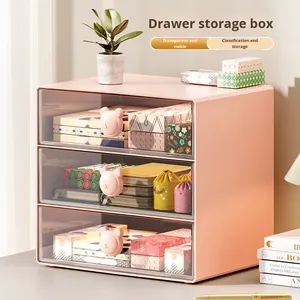 Boîte de rangement en plastique de <span class=keywords><strong>bureau</strong></span>, type tiroir, porte-stylos de <span class=keywords><strong>bureau</strong></span>, organisateur de papeterie, cosmétiques, étagère de rangement empilable multicouche - Product Image 4