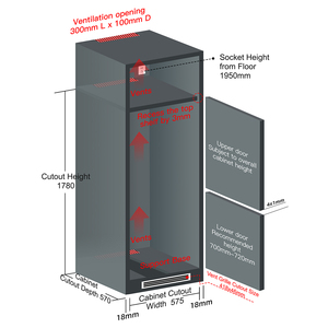 Réfrigérateur <span class=keywords><strong>encastrable</strong></span> ultra-plat 232L, 540mm, congélateur bas sous comptoir, No Frost, R600a, blanc, CE CB RoHS EMC, compact - Product Image 5