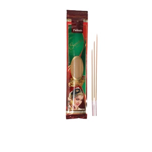 Elite Indian Brown Bathi Tulasi Swarna <b>Incense</b> <b>Cones</b> with Golden Tulasi Essence for Prosperity Rituals - Product Image 1