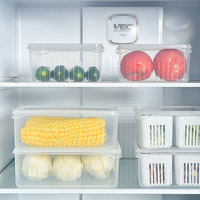 2-9 boîtes de rangement divisées pour réfrigérateur, boîte de conservation en plastique multifonctionnelle pour réfrigérateur avec paniers d'égouttage