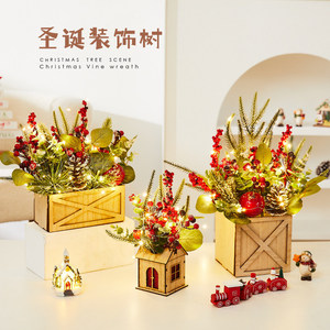 <b>Artificial</b> Christmas Tree Vine <b>Wreath</b> With Pine Cones And Red Berries For Tabletop Home Decoration - Product Image 2