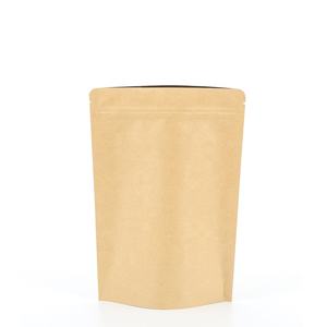 Einfache Standbeutel aus Folienkaschiertem Braunem Kraftpapier mit Reißverschluss - Product Image 2
