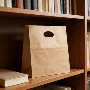 Bolsas de Compras Kraft con Fondo Plano y Asas Troqueladas, con Logotipo Personalizado, Bolsas de Regalo Modernas para Uso Comercial - Product Image 6