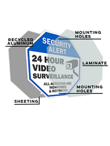 Cảnh báo an ninh tùy chỉnh securun, giám sát video 24 giờ, tất cả các hoạt động theo dõi dấu hiệu nhôm phản chiếu dấu hiệu cảnh báo - Product Image 3