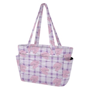 Sacs à main pour femmes avec motif Kalo violet hawaïen, sacs fourre-tout pour femmes, sacs à main en polyester matelassé, impression personnalisée, sacs à main pour ordinateur portable pour femmes - Product Image 2