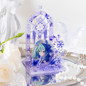ขาตั้งอะคริลิคสั่งทำขายส่ง คอลเลคชั่น Flowing Fantasy กรอบรูปทรงย้อนยุค และป้าย DIY สำหรับตกแต่งโต๊ะทำงาน - Product Image 4